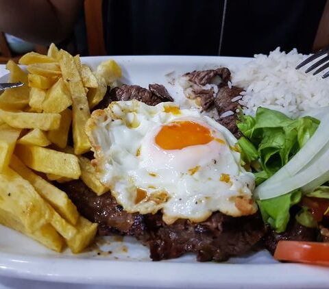 Portuguese Cuisine, Steak With Fried Egg And French Fries